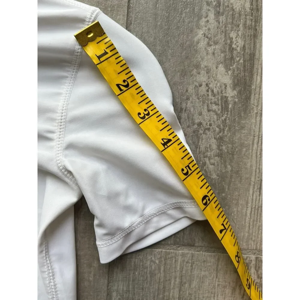 $40 GAP KIDS Swim Shirt Short Sleeve Rash Guard Surf Shark Beach Top Boys S 6-7